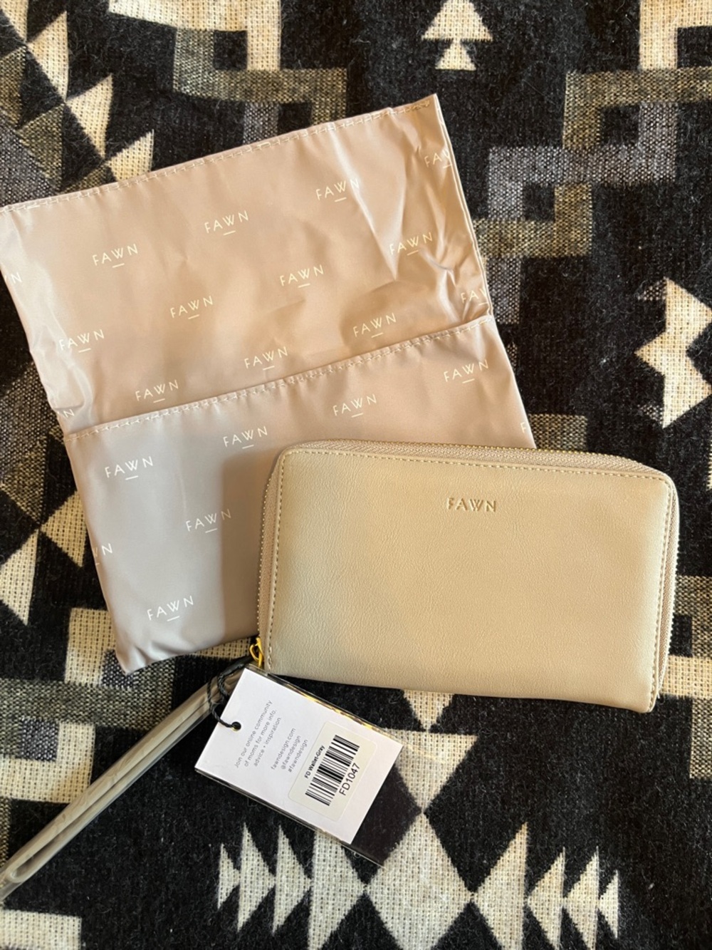 FAWN Zip Around Wallet in Gray
